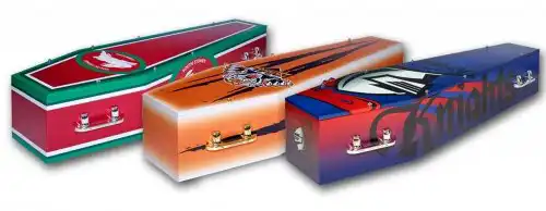 Eco-friendly NRL/AFL designed Coffins