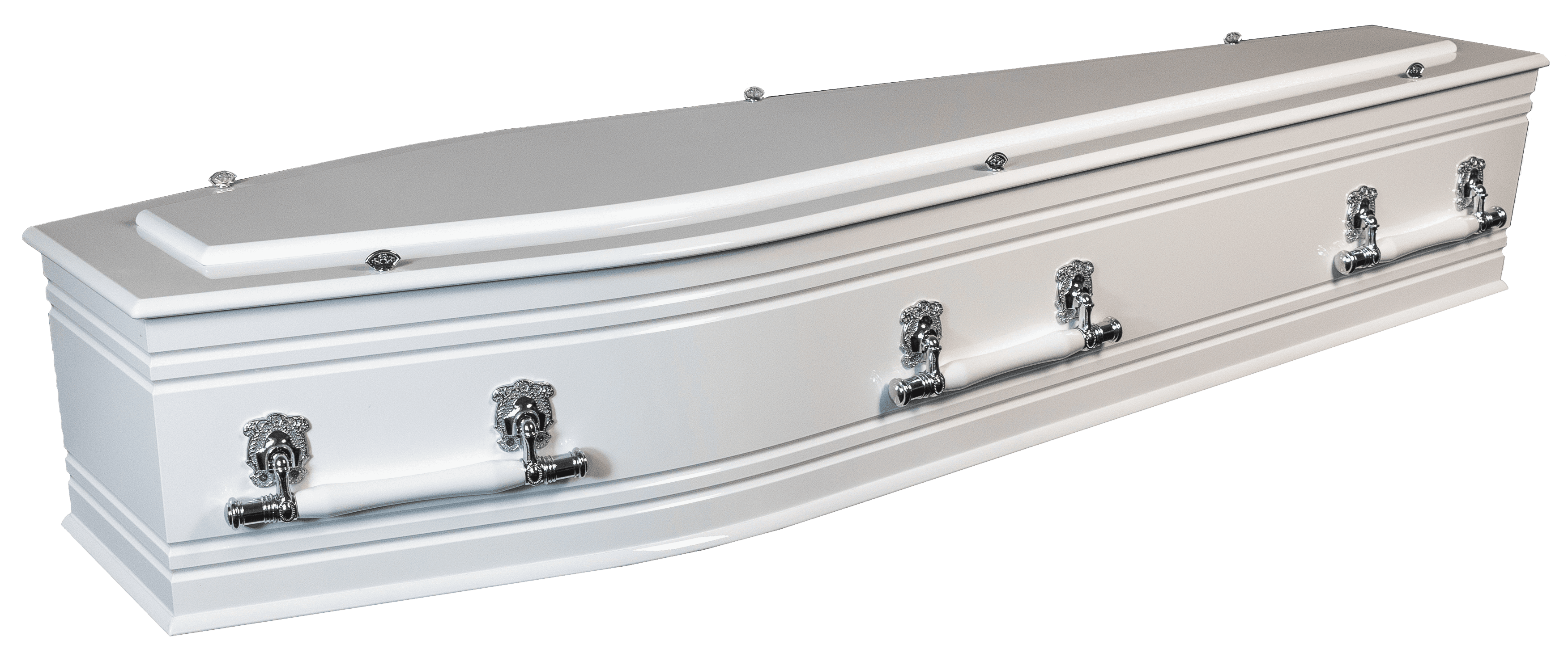 white gloss finish vacy coffin